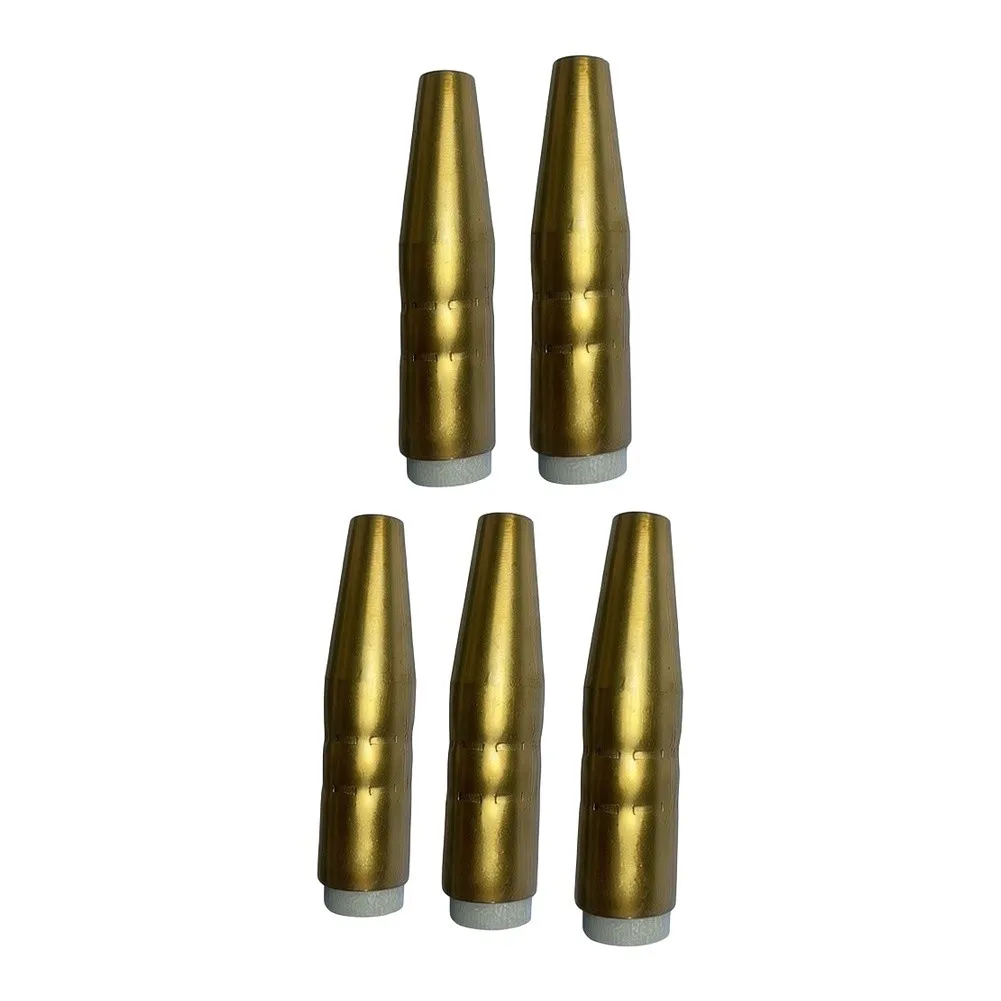 Set of 5 Brass for Gas Nozzles 38 Inch for Bernard QS for mig Welding Gas Compatible with 7400 4200 Series for contact Tips
