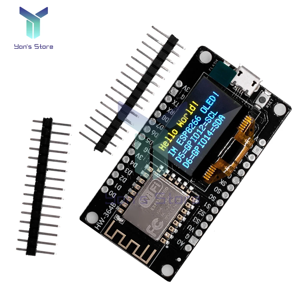 1pcs DC 3.3V-5V NodeMcu ESP8266 Development BOARD 0.96 OLED จอแสดงผล CH340C WiFi โมดูล Micro USB สำหรับ Arduino ESP8266