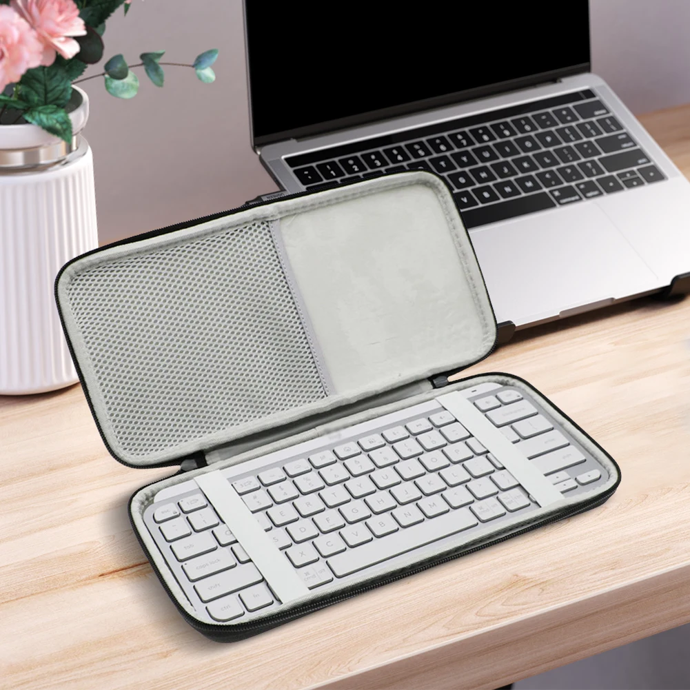 Étui rigide EVA pour clavier éclairé, sac de rangement de protection, sac de transport de voyage Compatible avec les clés Logitech MX Mini clé sans fil