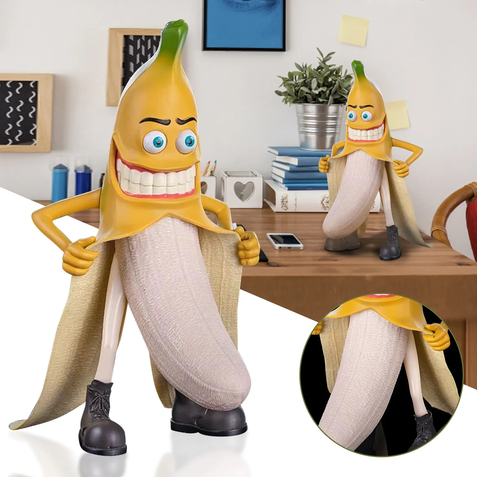 2024 New Resin Crafts Spoof Toys Banana Funny Model Home Decor Banana Ornament