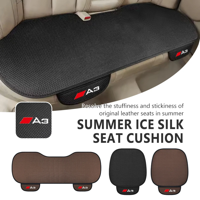 Anti-Slip Ice Silk Car Seat Cushion Universal Cool Seat Cover For Audi RS A1 A2 A3 A5 A6 A8 RS7 RS8 ABT