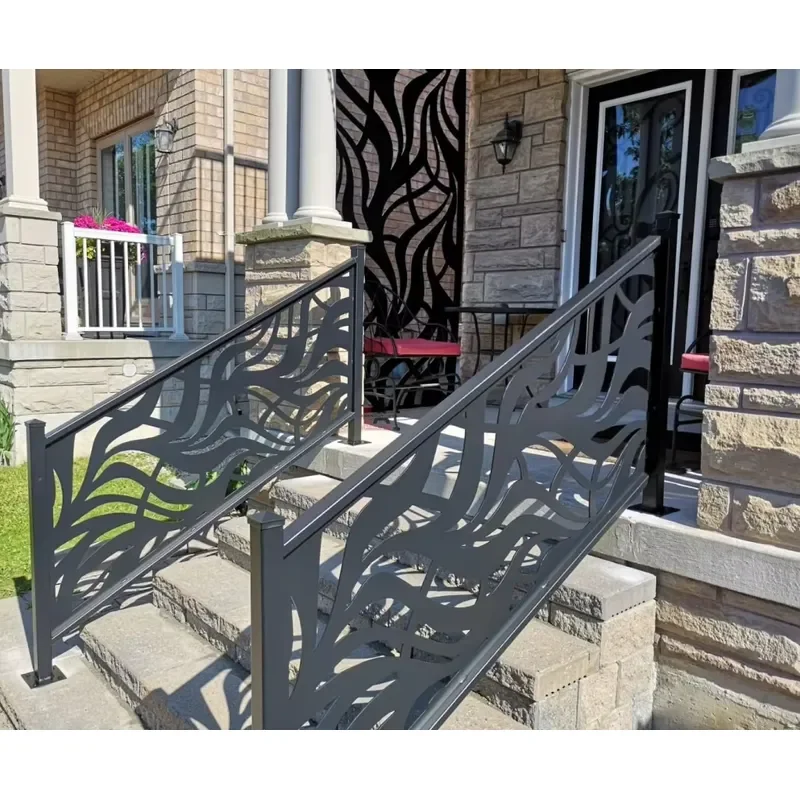 Sleek Modern Powder Coated Aluminum Balcony Railing & Fence for Villa & Garden