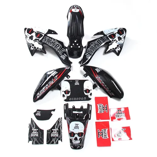 Imagen 2 del producto Juego de carenado de motocicleta, Kit de plástico para carrocería + calcomanías gráficas de 3m, Kit de pegatinas para HONDA XR50 CRF50 50/70/90/110/125CC Pit Dirt Bikes