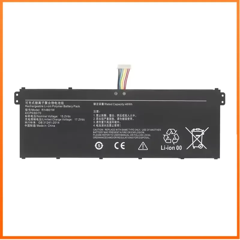 R14B01W 4icp5/60/70 15.2V 46Wh 3030mAh Laptop Battery for Xiaomi Redmibook 14 16 XMA1901-AA/AG/BA Replace Rechargeable