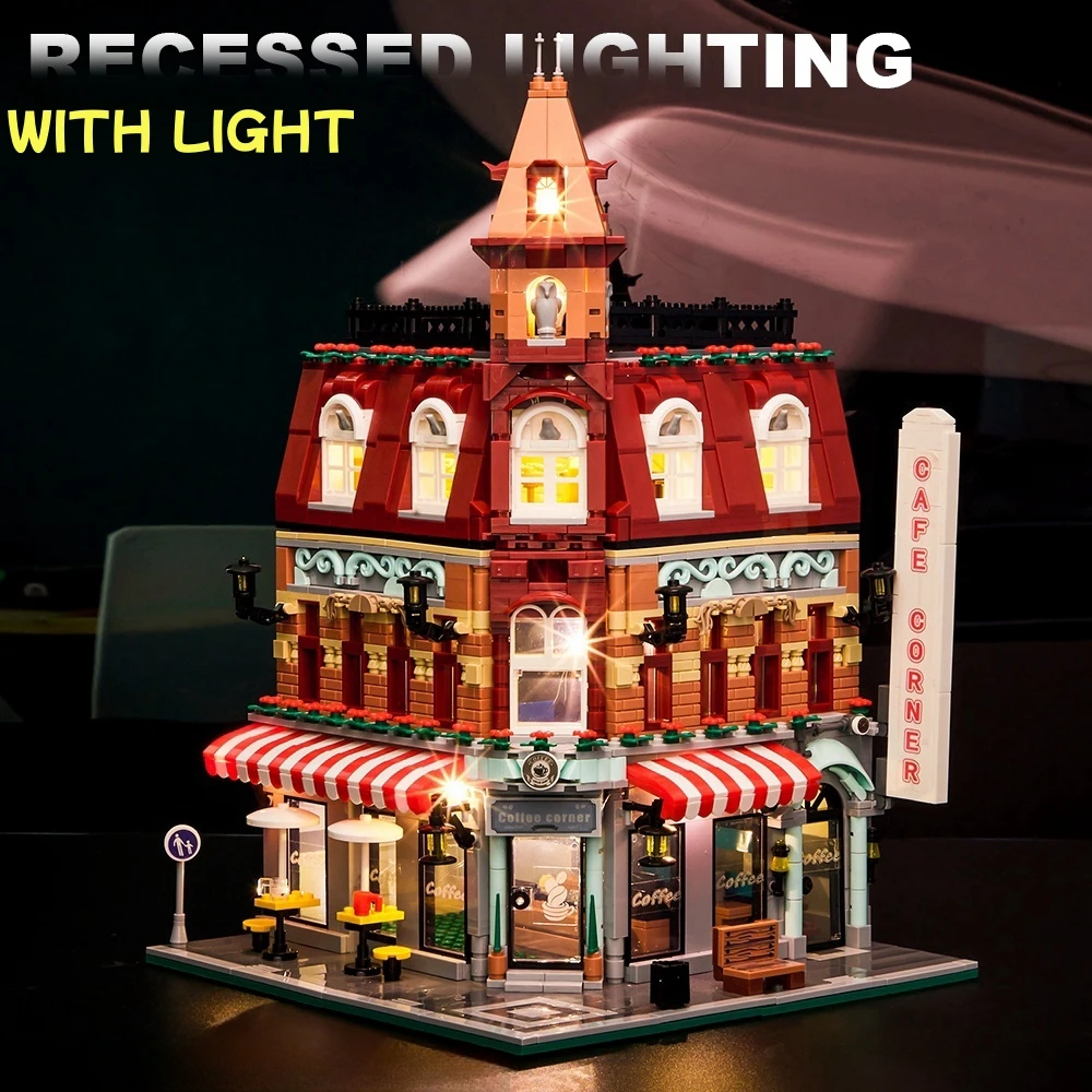 Mini mattoni European Café Corner Villa Store House Building Blocks 10182 City Street View Scene Model Boy assemblare Toy kid Gifts