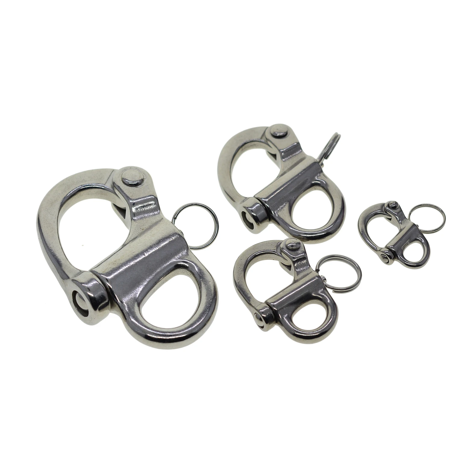 Mosquetón de liberación de tracción náutica suiza de acero inoxidable 314 de alta resistencia, grillete, conector de anillo en D, cierre de cordón para barco DIY