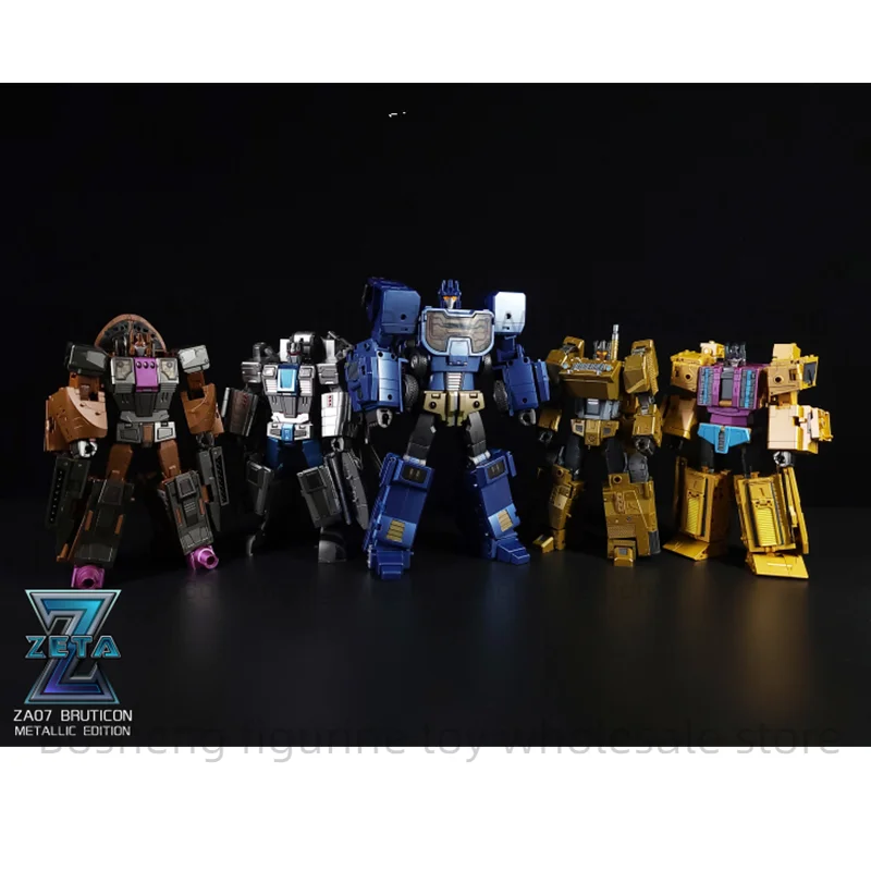 Transformed Toys ZETA ZA07 ZA-07 Metallic Bruticus 5 IN 1 Oversized Alloy Chest Armor Chariot Team Action Figure Robot