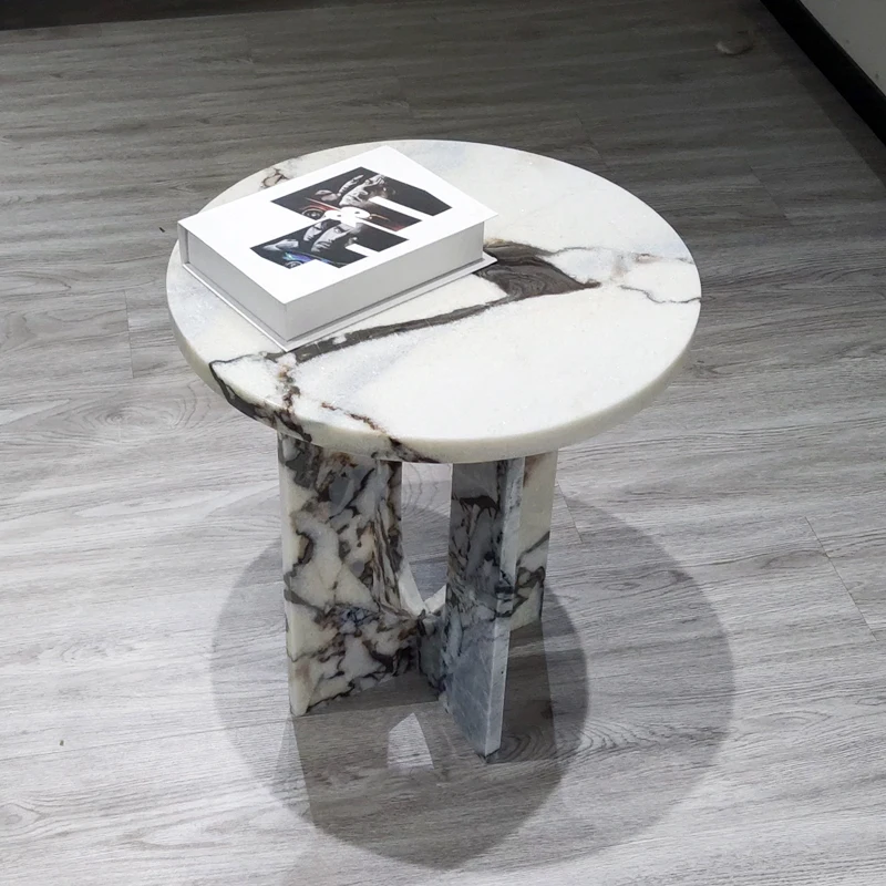 Italian style new luxury side tables minimalist living room square natural marble wholesale side table