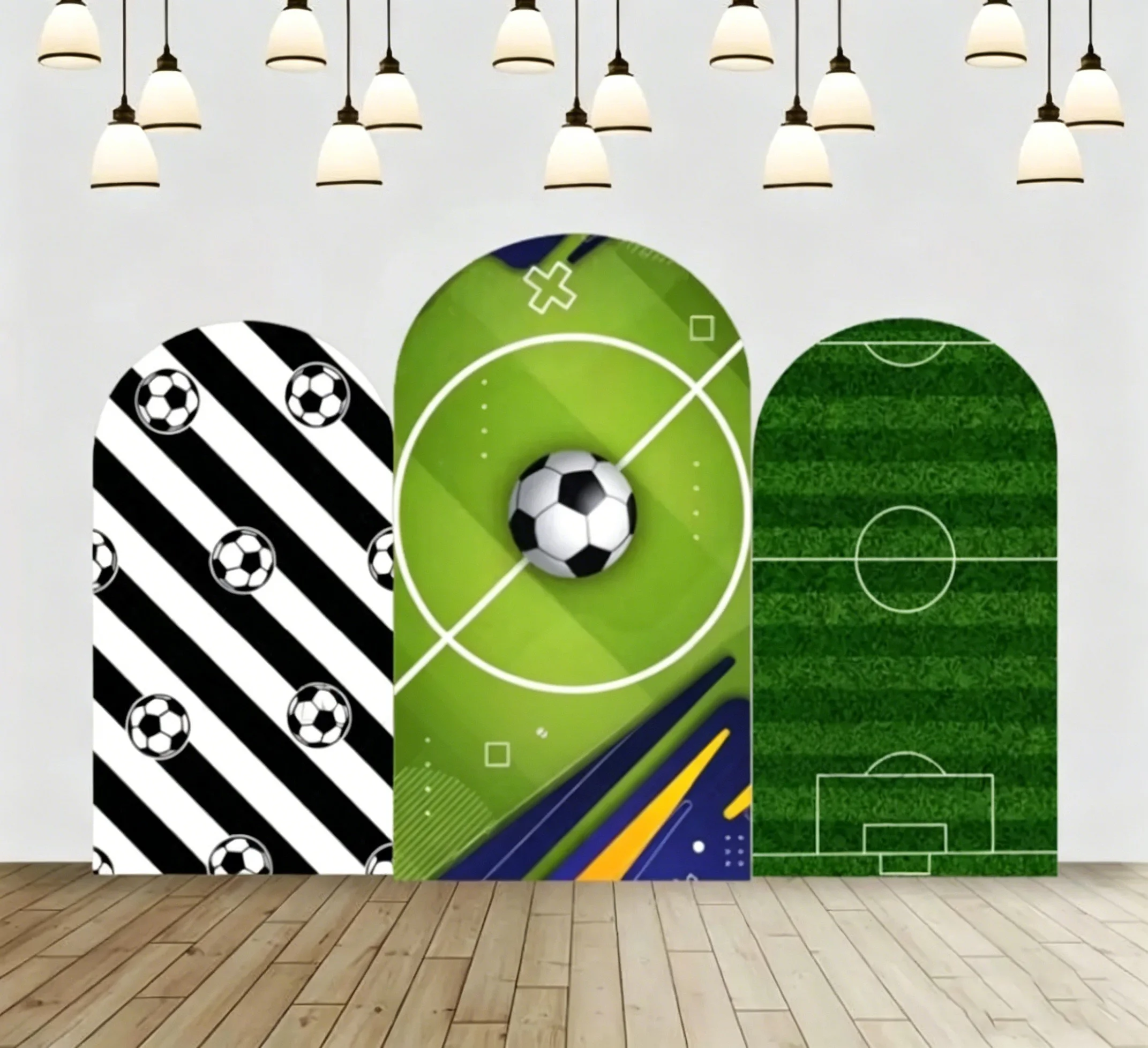 

LS 2-Sided Arch Cover A Little Football Player Decoration Backdrop Wall Baby Shower Kids Birthday Party Photo Banner Props