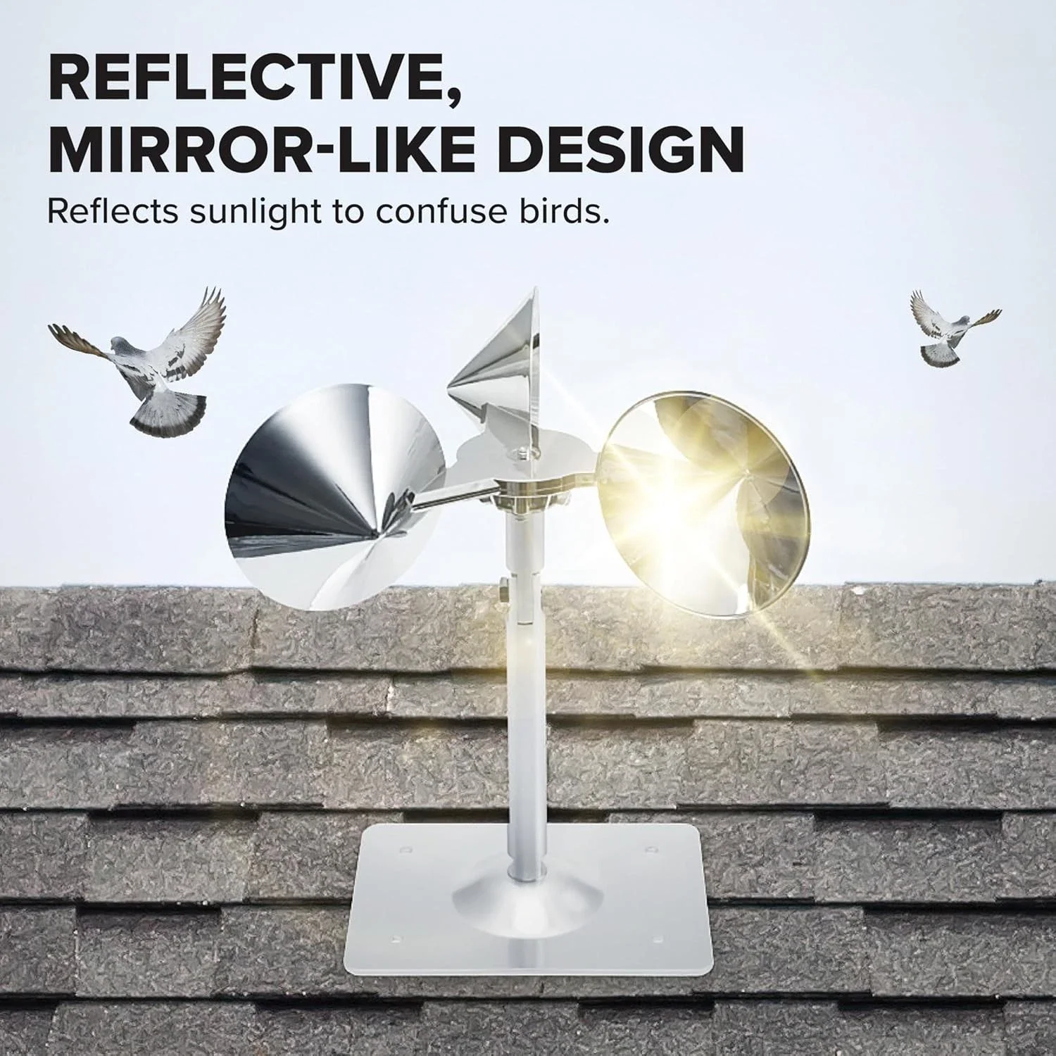 Bird Scare Reflective Devices Wind Swivel Repellent Anti-birds Angle Adjustable Deterrents for Balcony Garden Farm Yard & Boats