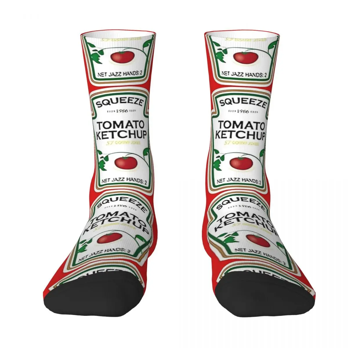 Tomato Ketchup French Fry Stockings Red Graphic Retro Socks Winter Non Slip Socks Men Climbing High Quality Socks