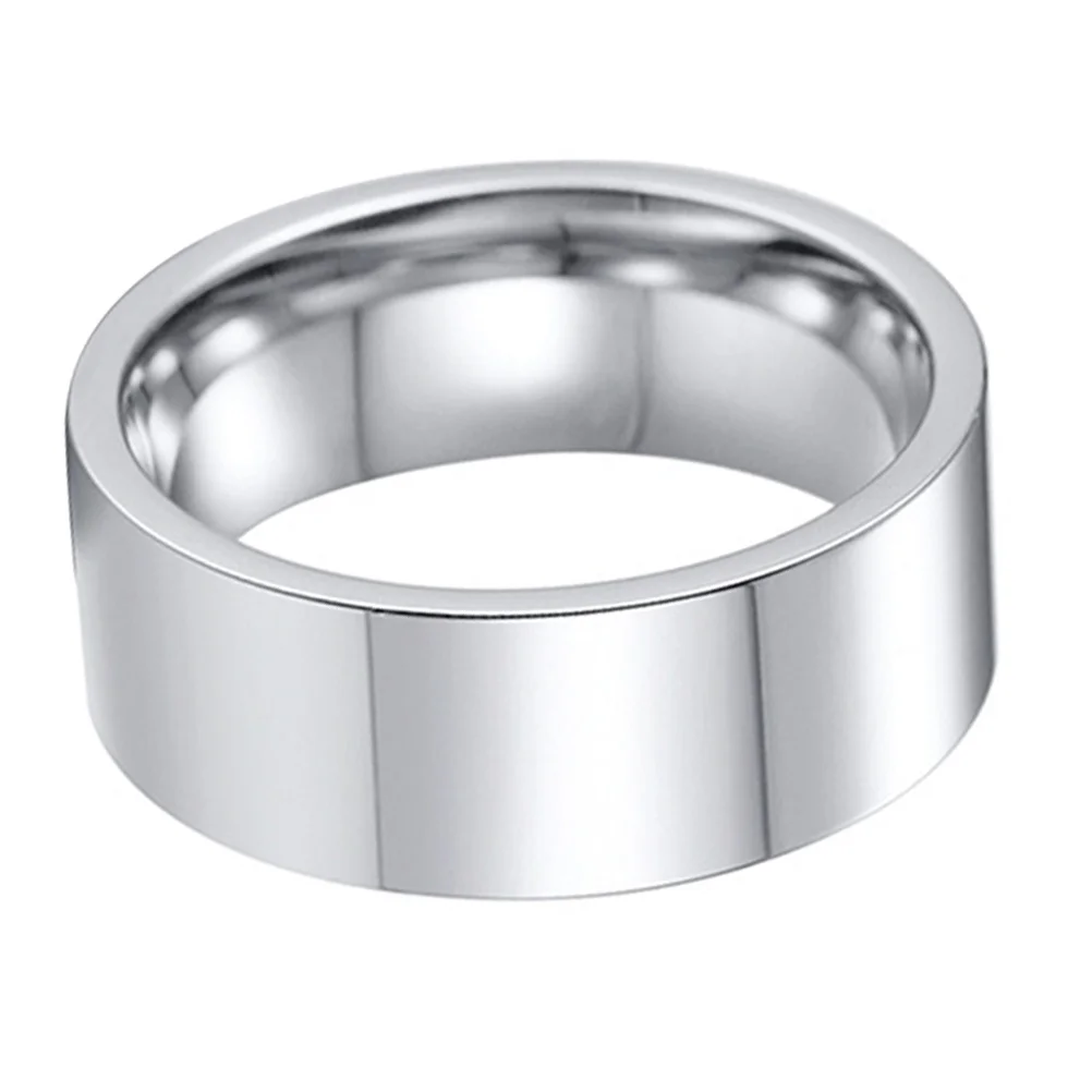 

6mm Stainless Steel Inscription Ring Flat Simple DIY Jewelry for Men Women Durable Exquisite Valentine's Day Gift