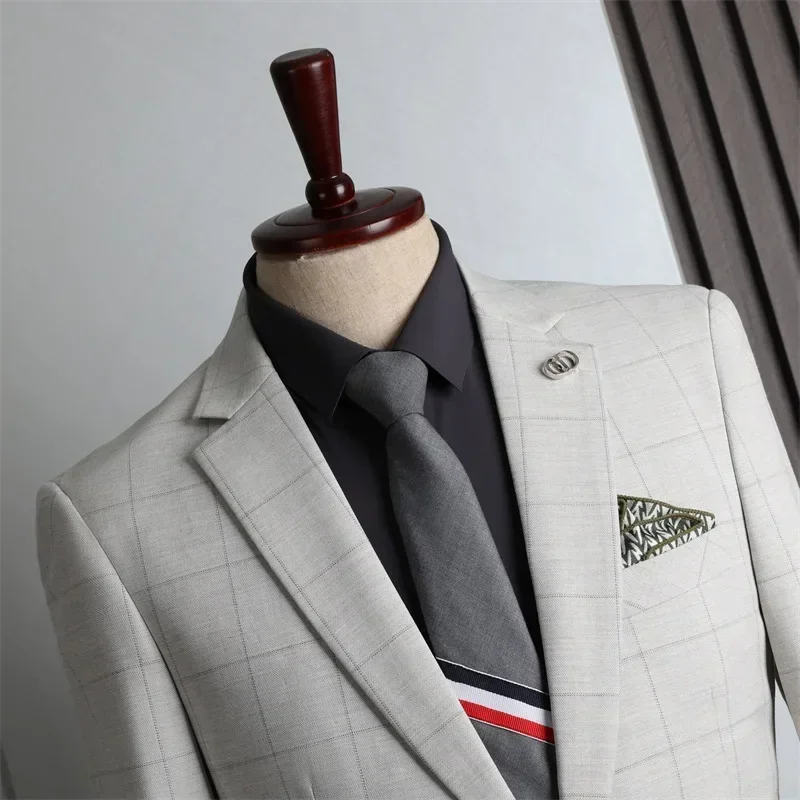 (113) Customized New Men's Formal Suits Slim Fit Business Groom Wedding Dress