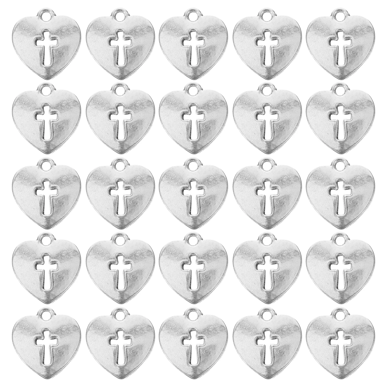 

40 Pcs Heart Necklace Pendants Zinc Alloy Metal Charm Diy Crafts Supplies Delicate Jewelry Gifts Accessories Decor