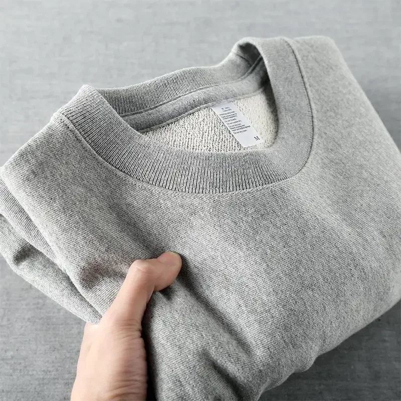 360g Heavyweight Cotton Warm Top Sweater Solid Color Loose Relaxed Thermal Top Men's and Women's Pullover Hoodies Women