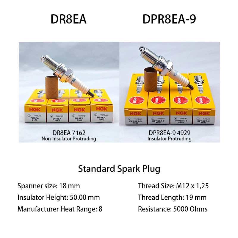 4pcs Original Motorcycle NGK Spark Plug DR8EA DPR8EA-9 Motorcycle Spark Plug