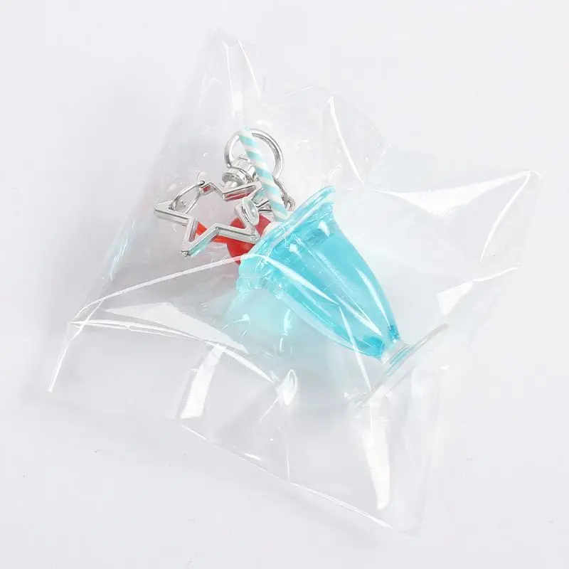 Simulation Ice Cream Star Keychain Creative Food Key Chains For Girl Cute Dessert Cup Bag Pendants Key Ring Jewelry Gift