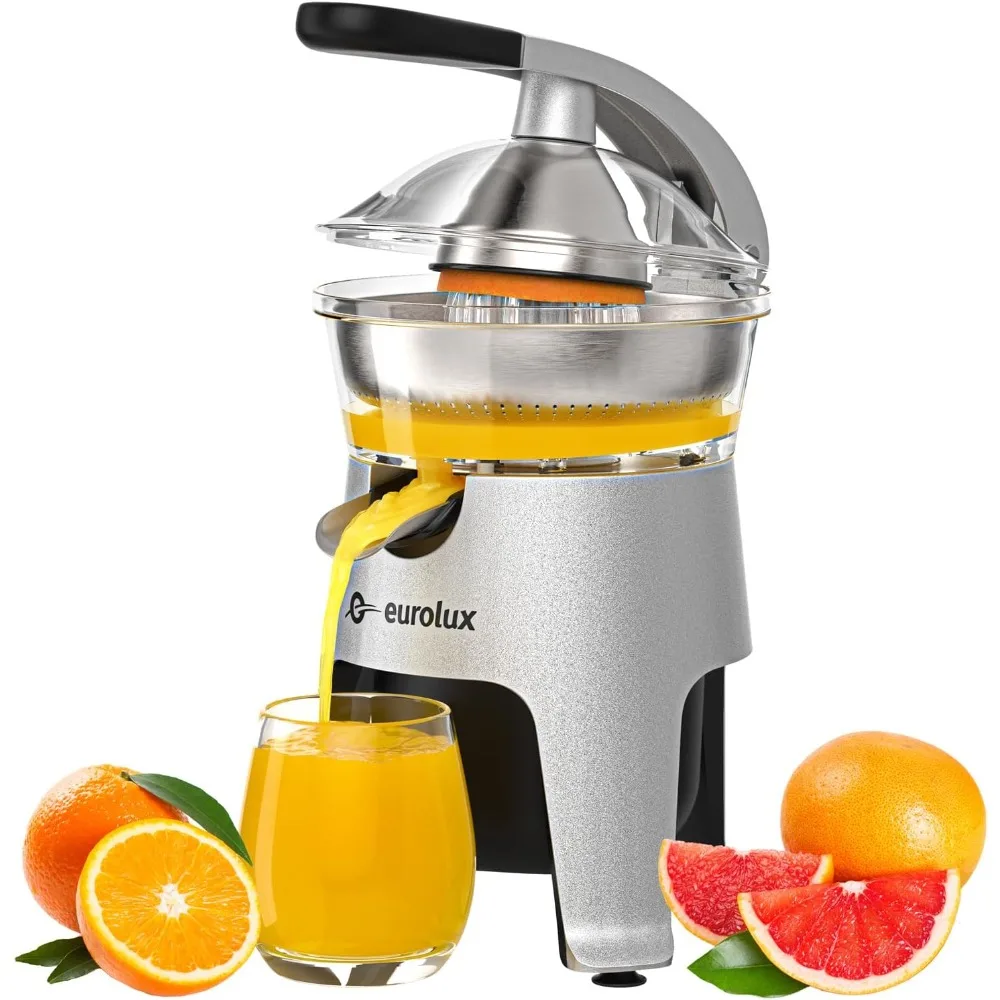 

Die Cast Stainless Steel Electric Citrus Juicer Squeezer, for Orange, Lemon, Grapefruit | 300 Watts of Power, With 2 Stainless