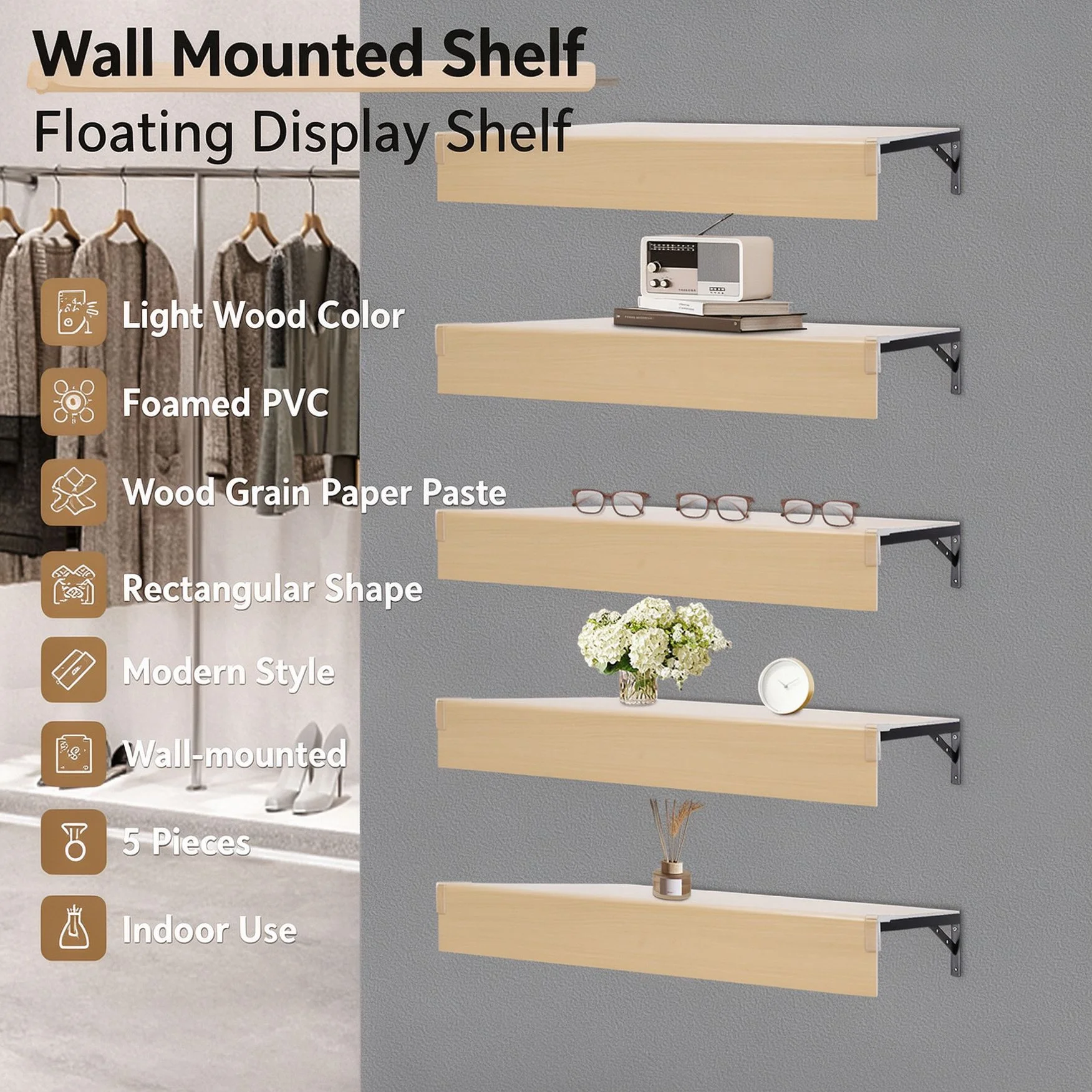 5 Pcs Foamed PVC Wire Rack Covers,24*16*3in Foamed PVC Rack Cover, Pantry Shelves Covers For Bathroom Kitchen Shelving