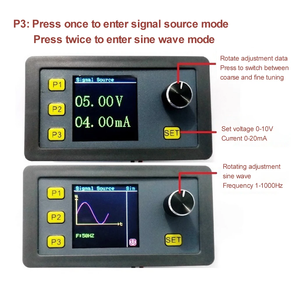 Signal Generator DC 7-24V Function Generator 4-20mA PWM Pulse Frequency Rectangular Square PWM Pulse Adjustable Module Sine Wave