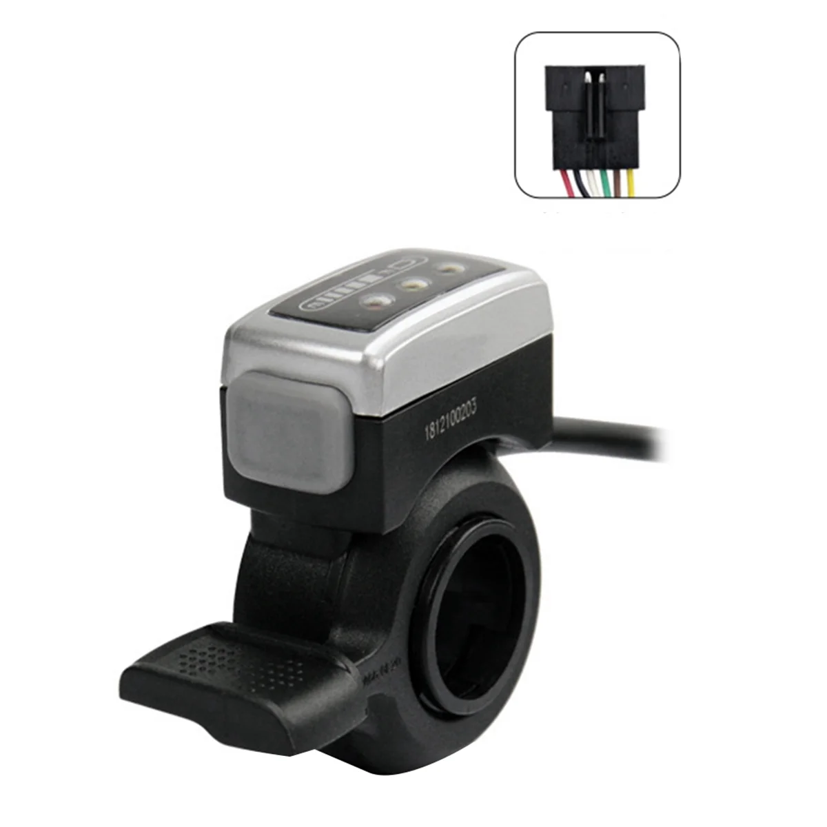 A72Z Thumb Throttle Accelerator Grip 160mm Self Locking Switch for 22.3mm Handbar for Electric Scooter 48V