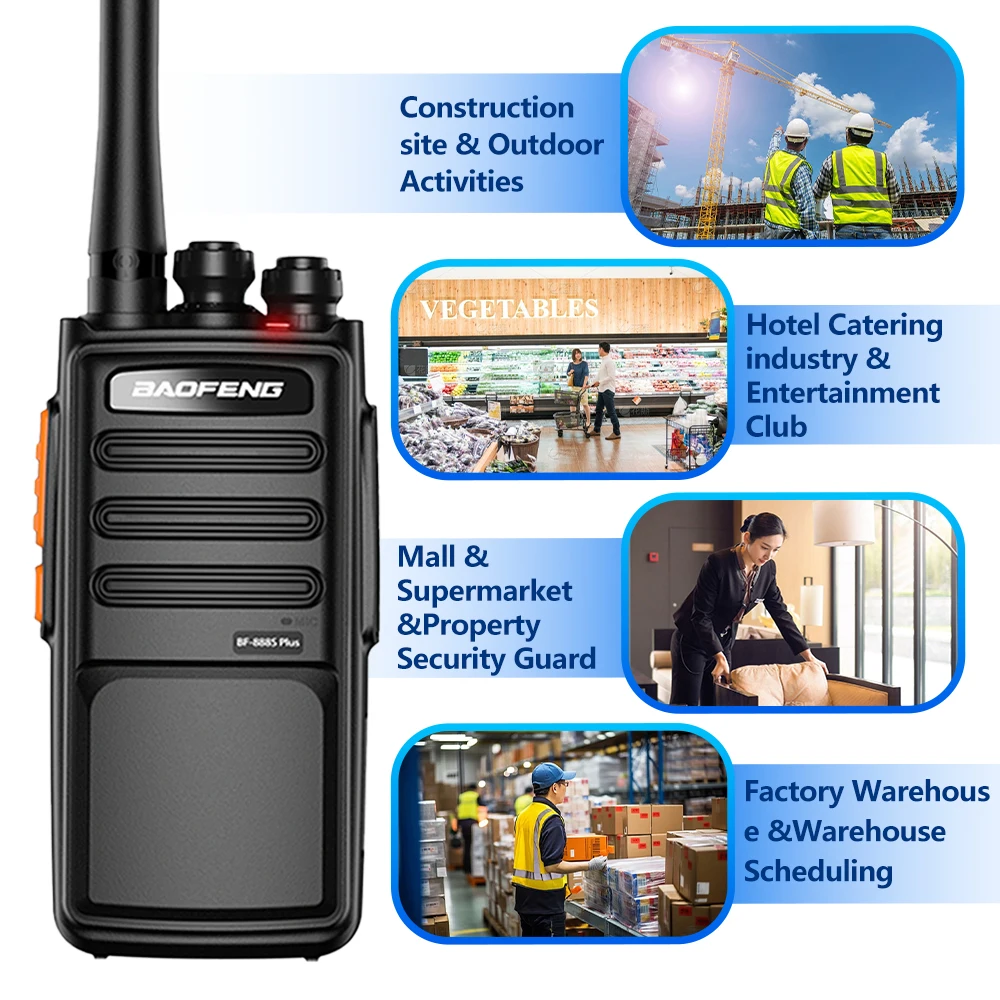 2 uds Baofeng BF-888S PLUS walkie-talkies BF 888s convertidor de carga USB transceptor de larga distancia 400-470MHz 16 canales 3-5km