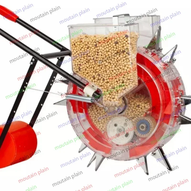 2 in 1 Precision Garden Handle Push Seeder Planter Seeders Commercial with Fertilizer Machine