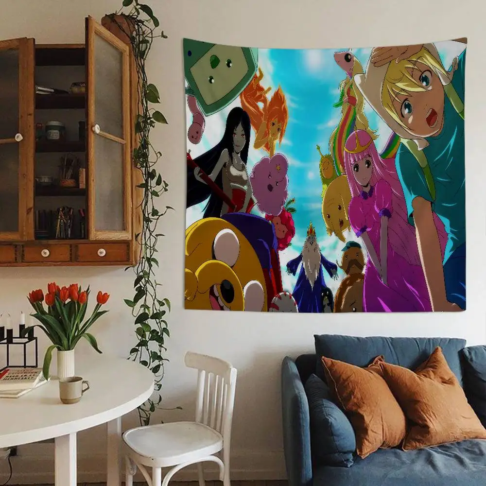 

ADVENTURE TIME FIONNA AND CAKE Классический винтажный гобелен с героями мультфильмов, настенное украшение, домашний декор