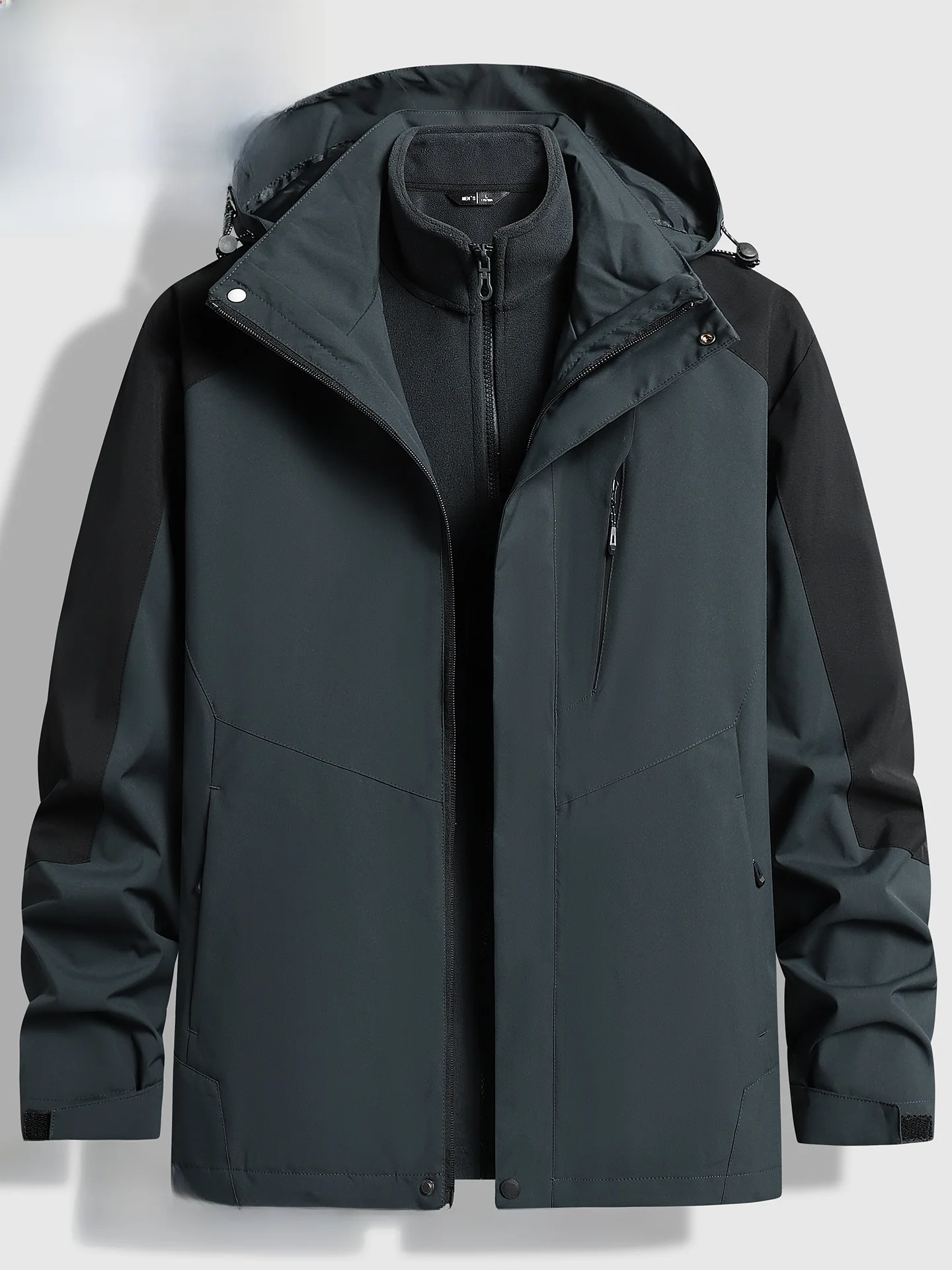 

Pierre Cardin Men's Tee-in-One Jaet plus Size Windproof Hooded Cotton Workwear Coat Outdoor Active Sle Polyester Fiber