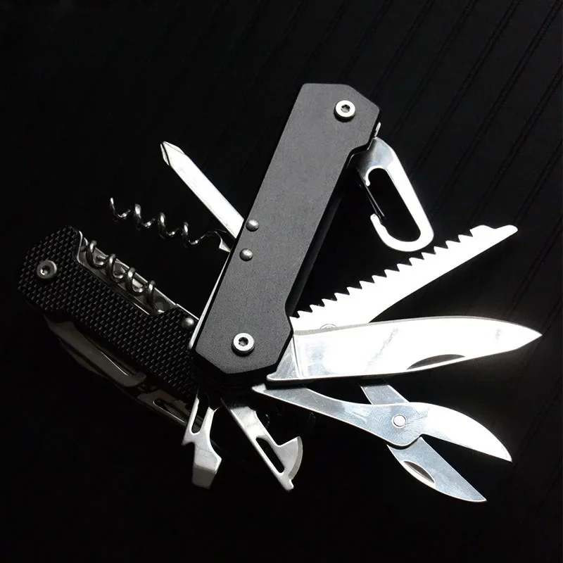 

Newest Outdoor Swiss Knife Camp Multitool Bottle Opener Folding Knife Portable Scissors Saw Military Fold Pocket Knives EDC Tool