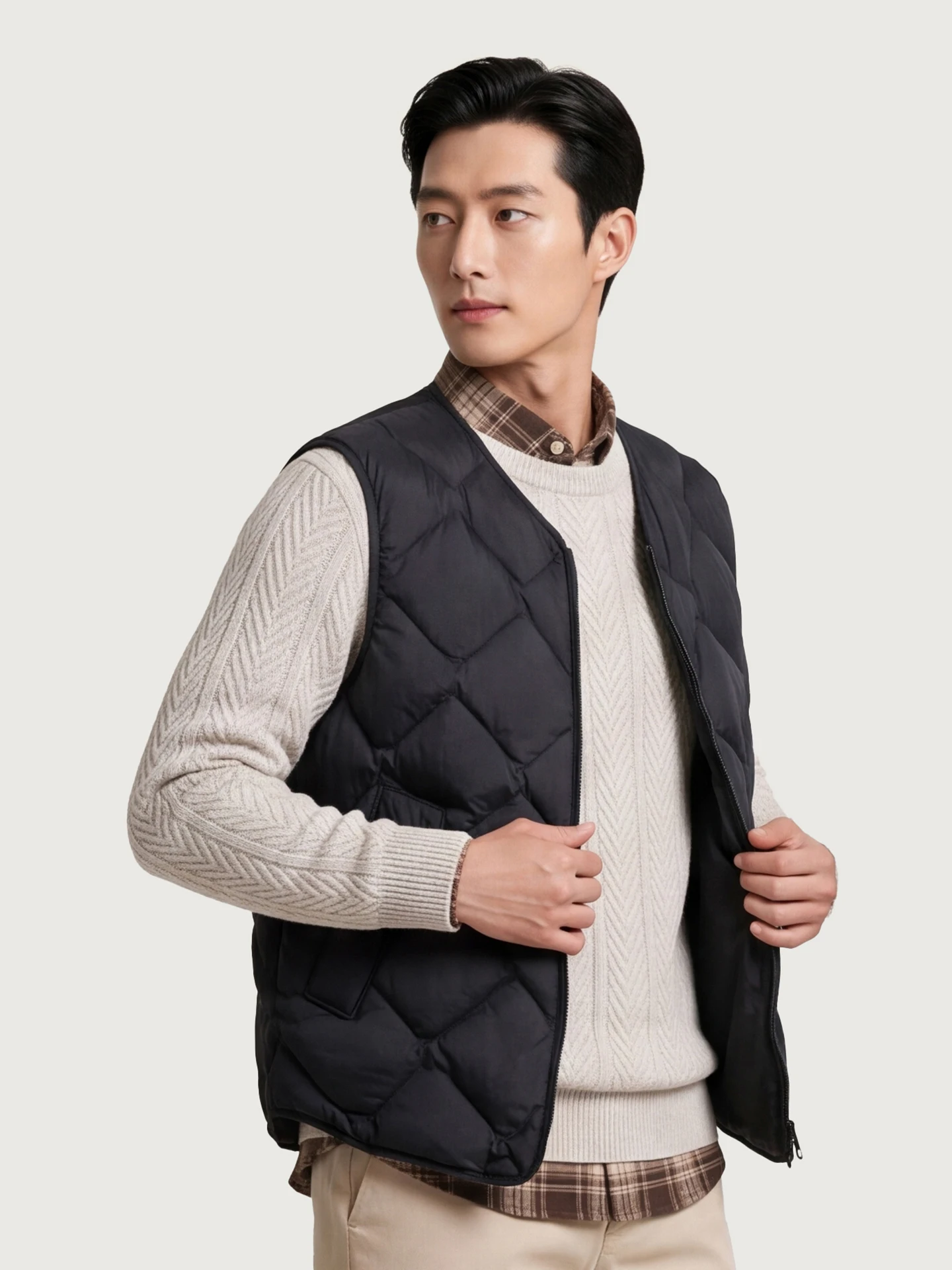 Men's down Vest Duck down Warmth Sports Vest Fashionable Urban Style Home Daily Business Travel Loose Fit Bunting Design