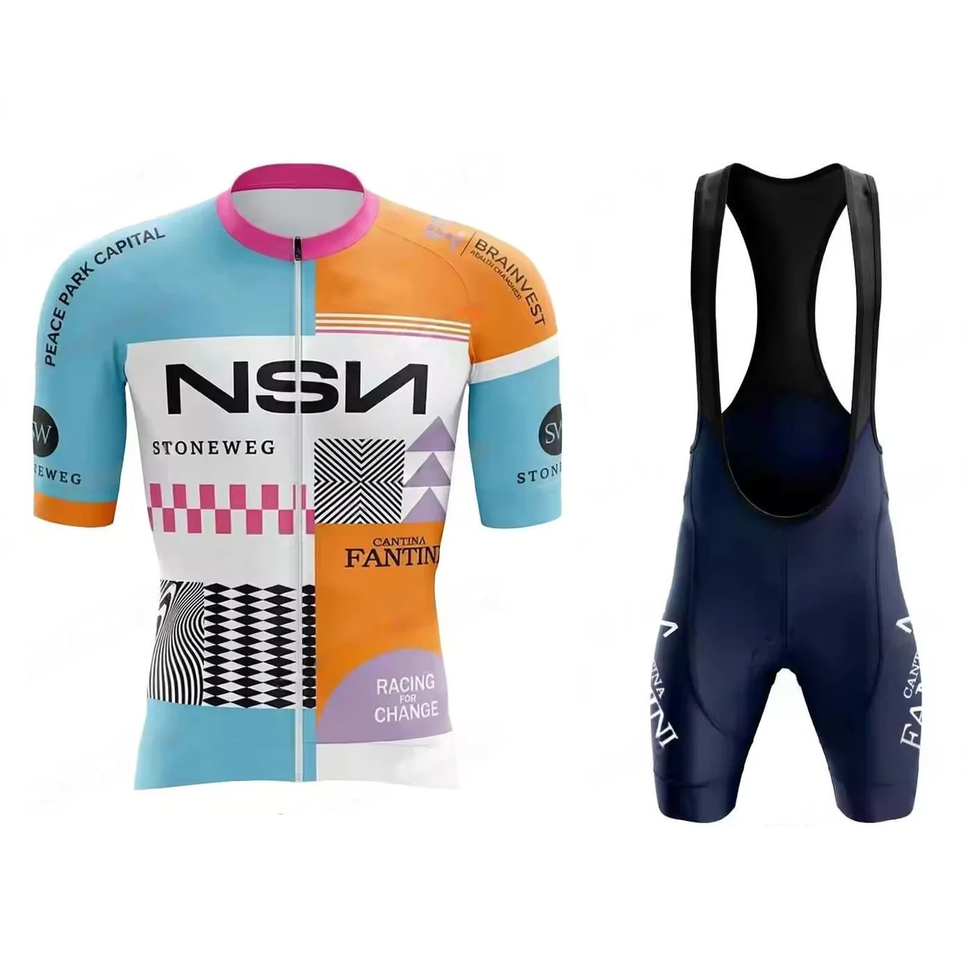 LASER CUT 2026 NSN TEAM FIETSTRUI MET KORTE MOUWEN ZOMERFIETSKLEDING ROPA CICLISMO+BROEK