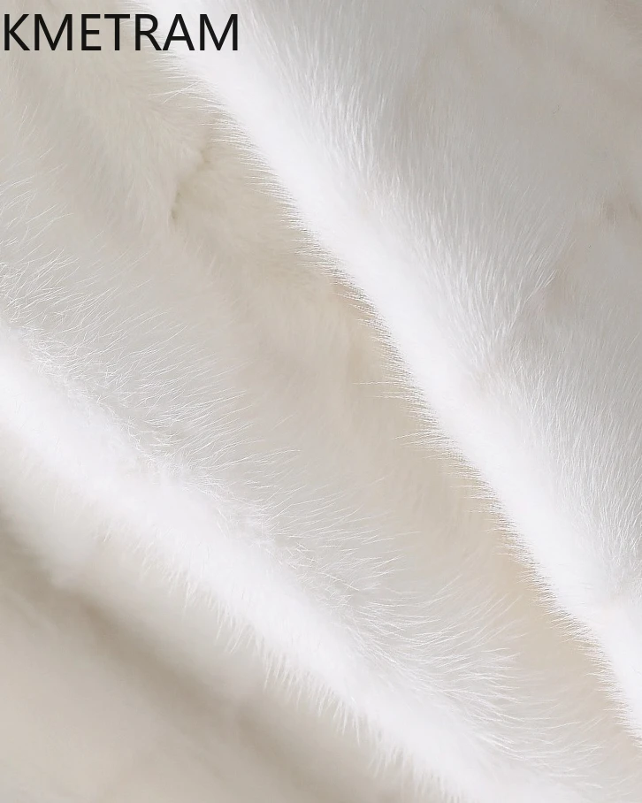 KMETRAM Natural Fox Fur and Mink Fur Down Jacket White Real Fur Coat Thick Warm 2025 Long Winter Clothes for Woman ropa mujer