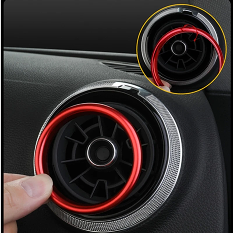 For Audi A3 8V S3 RS3 2014-2020 Air Center Console Vent Outlet Trim Inner Ring Cover Sportback Sedan Interior Car Accessories