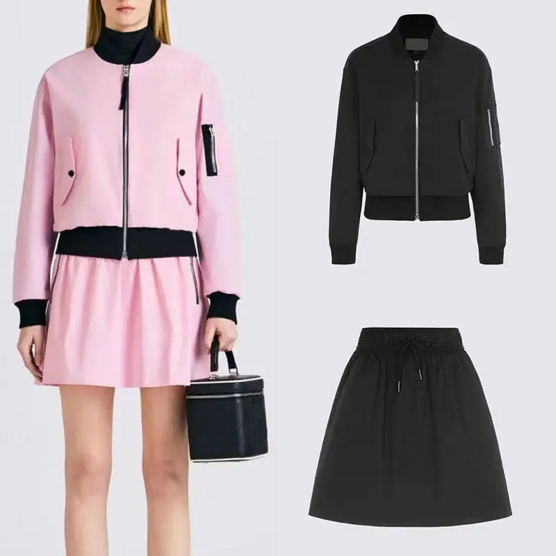 

New Korean Original Women's Golf Jacket Set, Versatile Trendy Casual Sportswear Top & Quick-Drying Skirt for Outdoor Daily Wear
