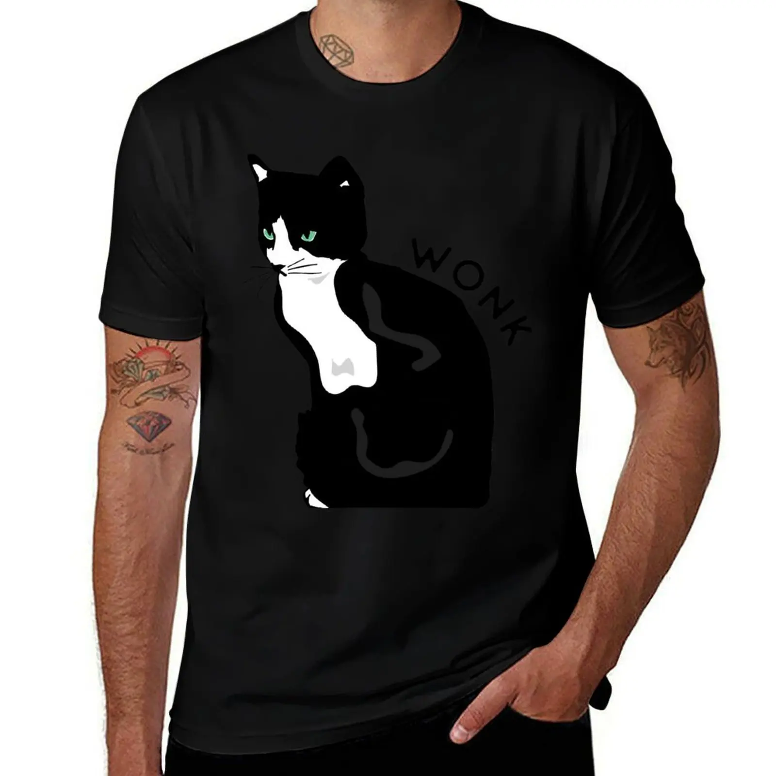 

American University Wonk Cat T-Shirt man t shirt heavy cotton t shirts for man cotton soft T-Shirt