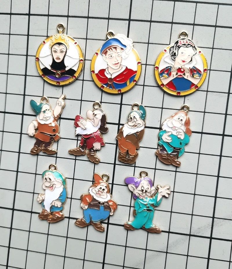 

10PCS cartoon dwarf witch prince princess Pendant DIY Jewelry Necklace Earrings Bracelet Jewelry Earring Charms