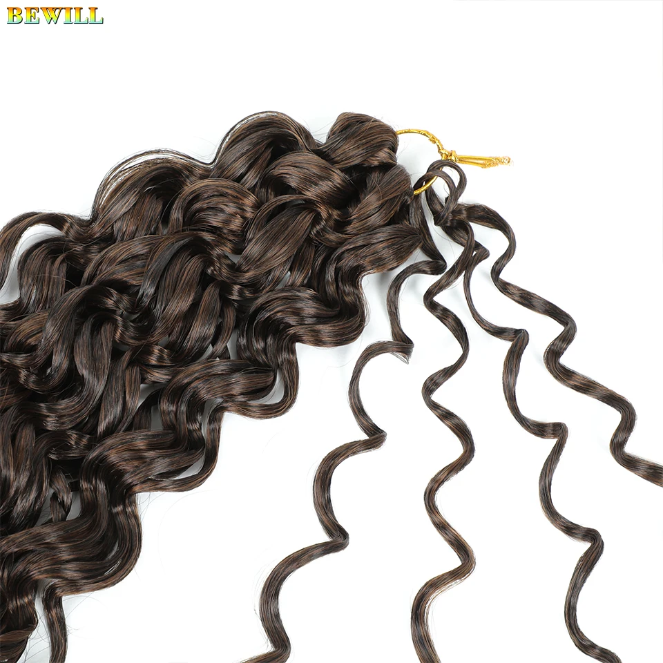 BEWILL GoGo Curl Häkelhaar 14 18 Zoll Wasserwelle Strand Curl Häkelhaar Ombre Synthetische böhmische Zöpfe Haarverlängerungen 1B – Detail 27