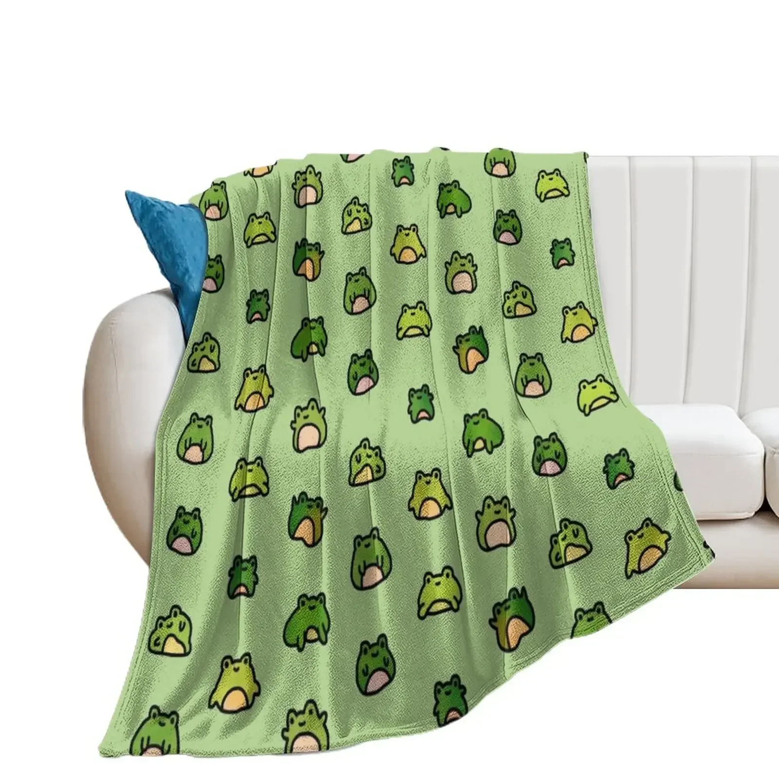 

Frogs Doodle Throw Blanket Bed covers blankets and throws Soft Furry Blankets