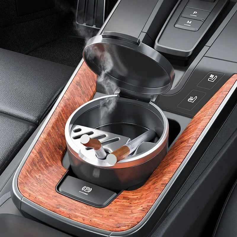 High Temperature Resistant Car Ashtray Electroplated Flame Retardant Ashtray Portable Ashtray for Vehicle & Home Use