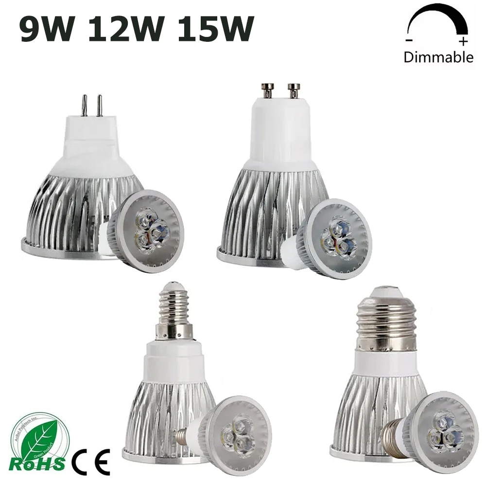 

Multicolor Dimmable Spotlight Bulbs GU10 MR16 E27 E14 9W 12W 15W LED Lamp Cool/Neutral/Warm White Downlight 12V 220V Home Decor