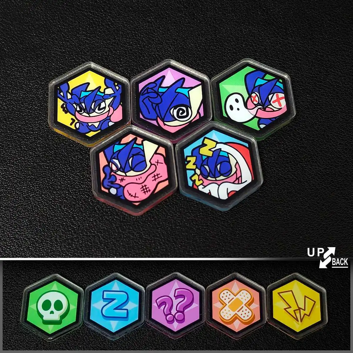 Diy Self Made Cartoon Greninja Damage Counter Greninja Board Game Card Battle Accessories Damage Counter Anime Cards Gift Toys