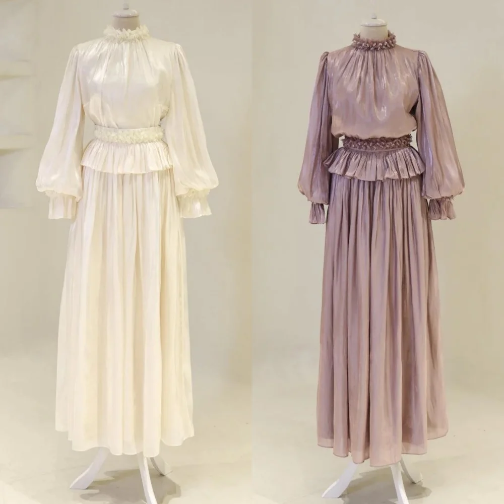 

Customized Modern Style Elegant Flower Rhinestone Straight High Collar Long Dresses Bespoke Occasion Dresses Exquisite Retro