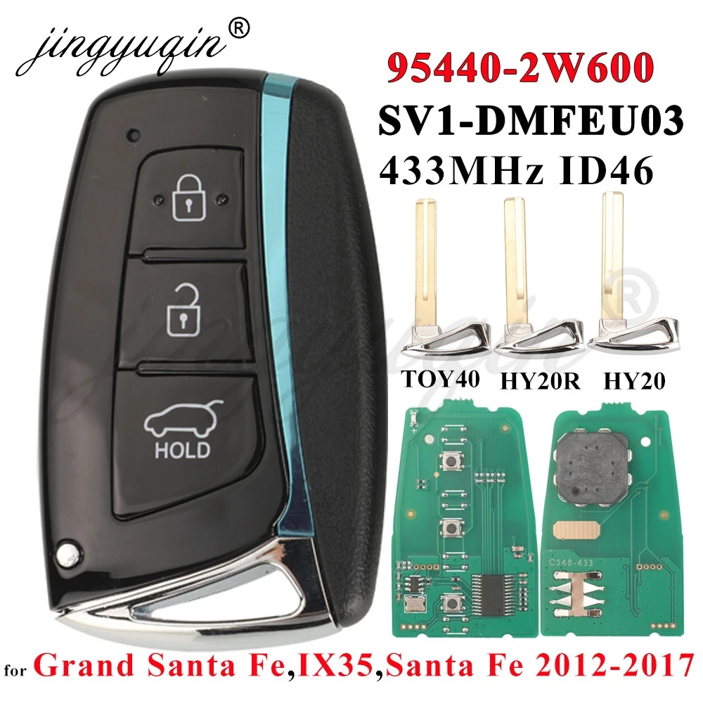 

Jingyuqin 95440-2W600 ID46 чип 433 МГц бесконтактный автомобильный пульт дистанционного управления смарт-ключ для Hyundai IX45 Grand SantaFe Santa Fe 2012-2018