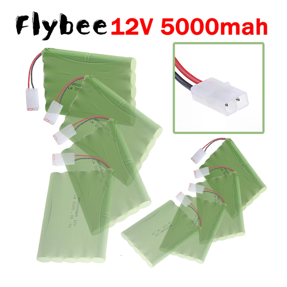 1/2/3/5Pcs Rechargeable AA 5000mAh 12V NiMH Battery with Tamiya Plug for Rc toy Cars Tanks Trains Robots Boats Accessories