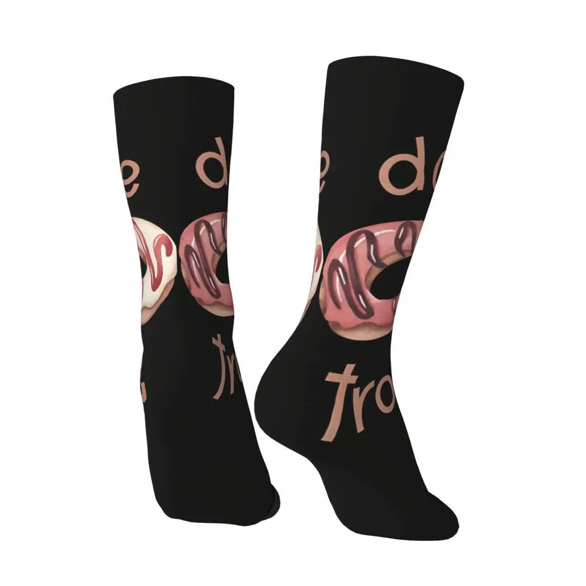 Happy Funny Men's compression Socks Chocolate Glazed Donut Vintage Harajuku Doughnut Hip Hop Novelty Seamless Crew Crazy Sock