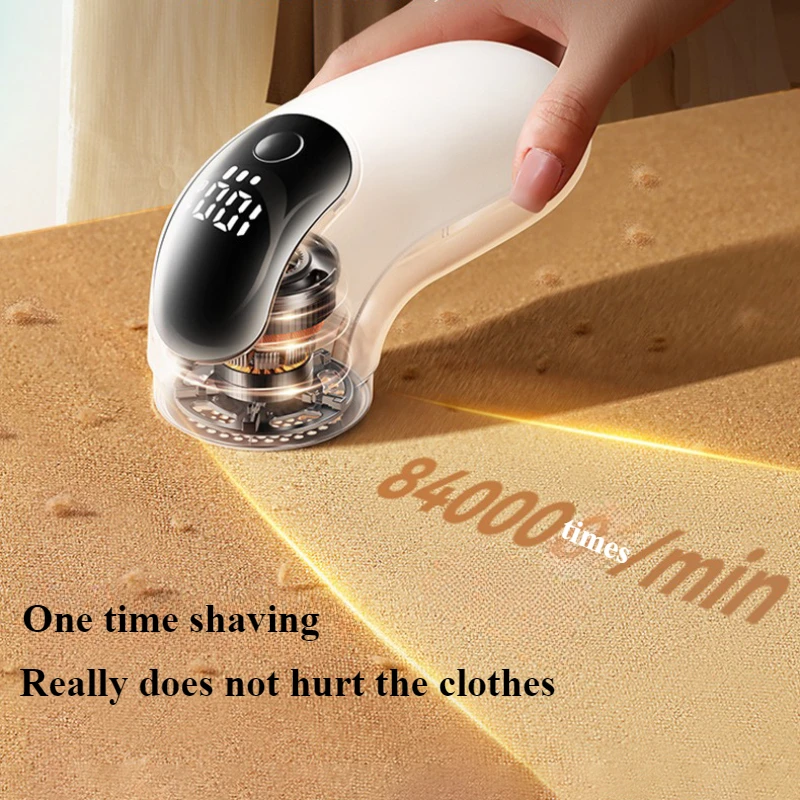 Fabric Shaver Fuzz Remover Rechargeable Electric Lint Remover Shaver with LED Digital Display Sweater Couch Fabric Pill Shaver