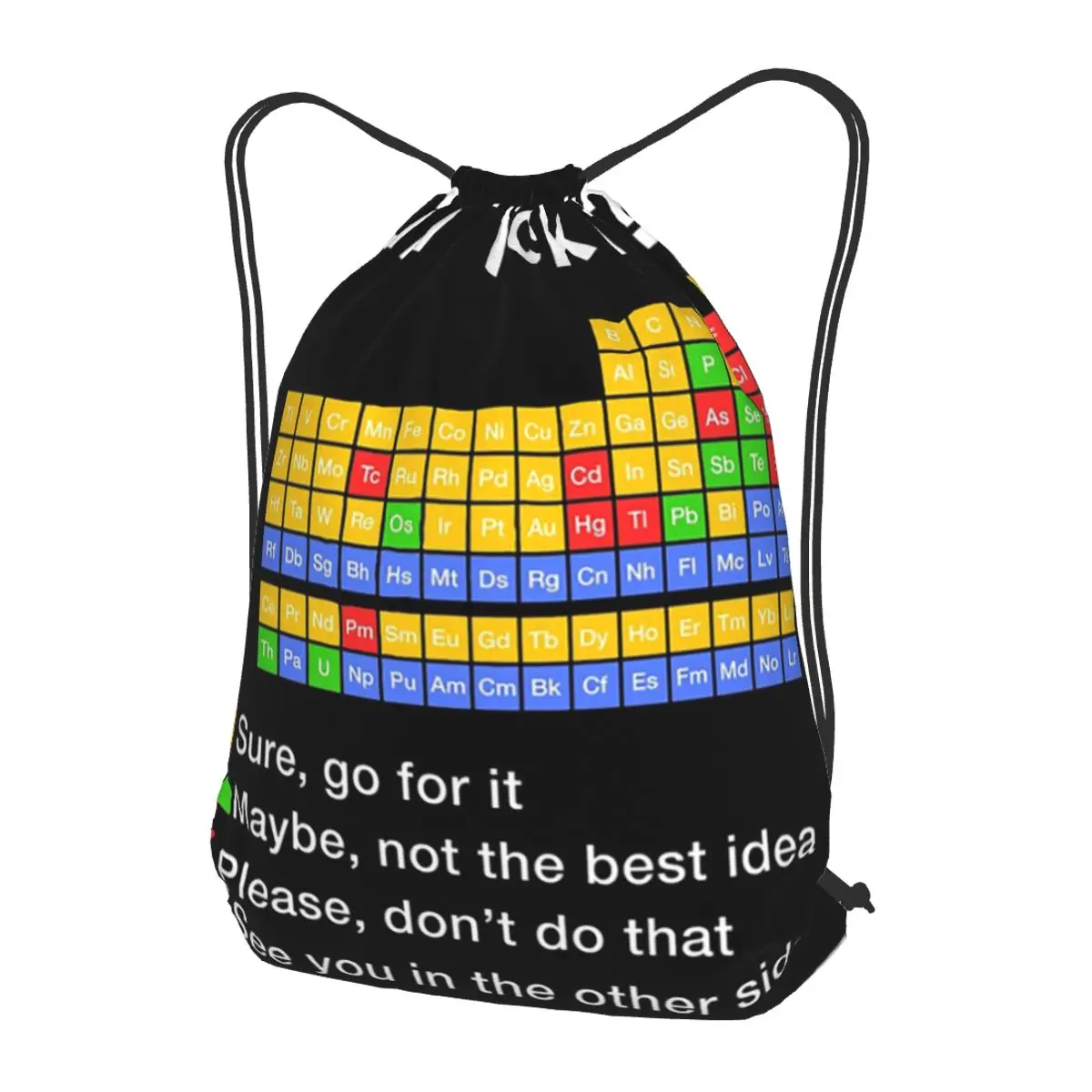 

Can I Lick It Periodic Table Backpacks Casual Drawstring Bags Sports Bag Book Bags for Travel School