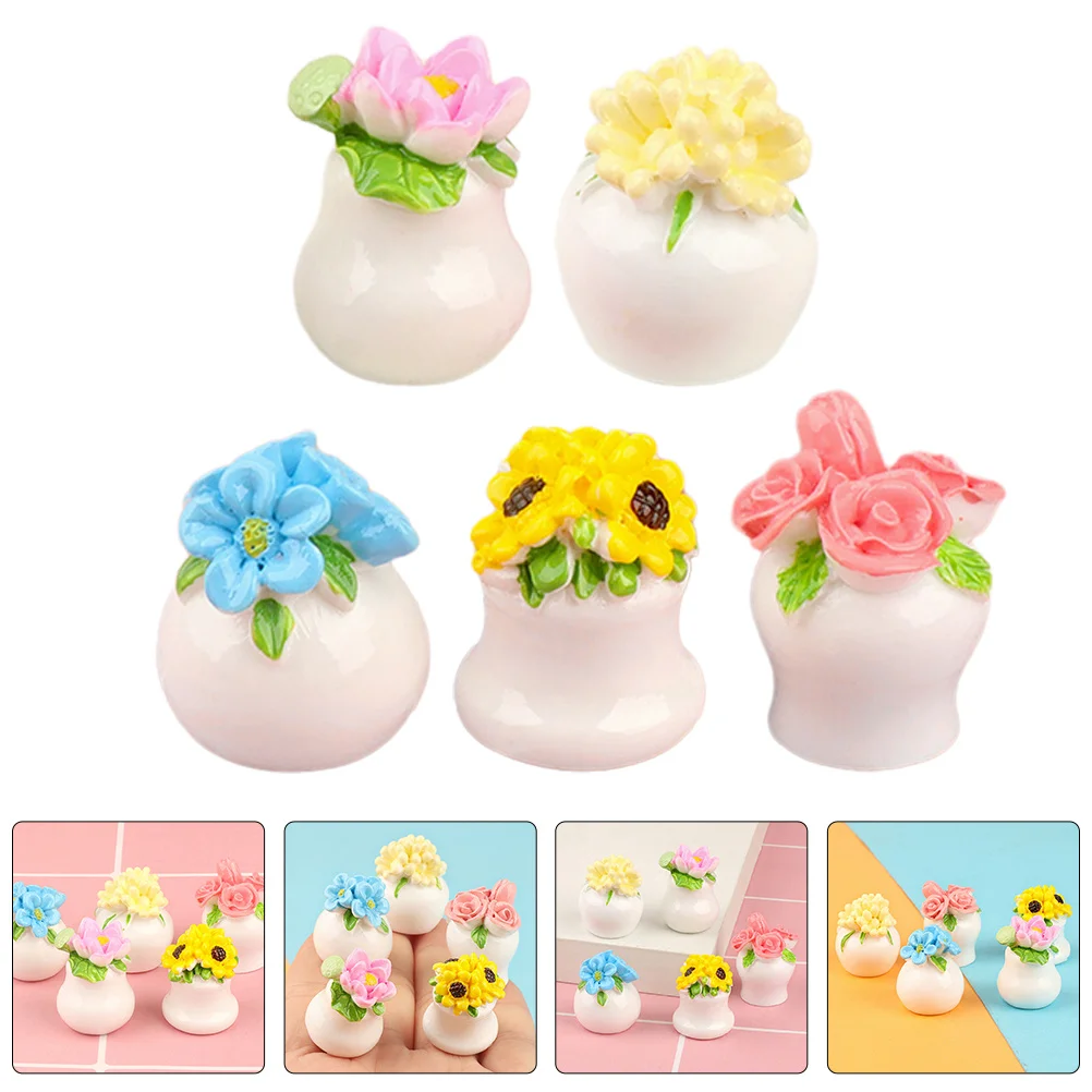 

10Pcs Mini Artificial Potted Plants Miniature Bonsai for Mini House Decor Tiny Flowerpot Decorative Greenery Fade Resistant