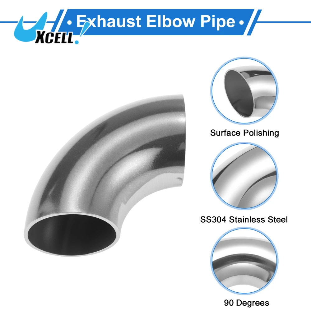 

Uxcell 1.3inch OD 90 Degree Mandrel Bend Elbow SS304 Stainless Steel Universal Bend Tube Exhaust Elbow Pipe Modified 1.2mm Thick